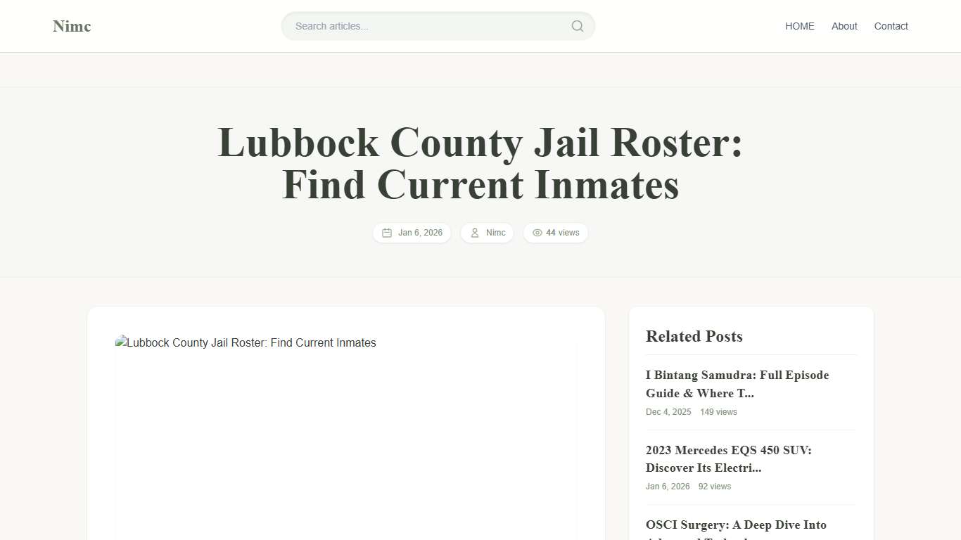 Lubbock County Jail Roster: Find Current Inmates