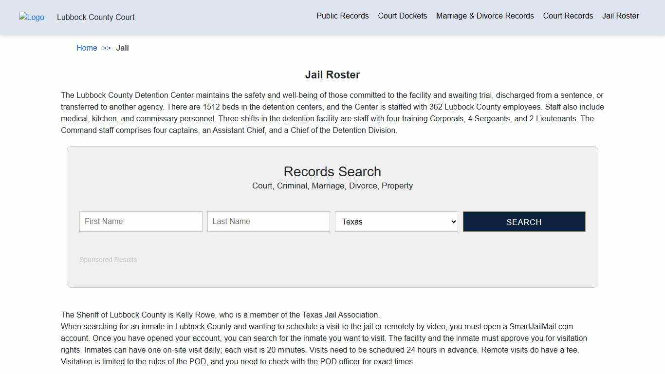 Jail Roster Lubbock County Court